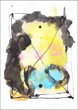 Peinture sur papier - "Huis clos" - Gérard Delafosse - 2020