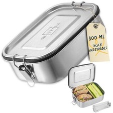 Lunch Box Inox 800 ml Avec Compartiment Amovible - Petite Boîte à Repas Métal...