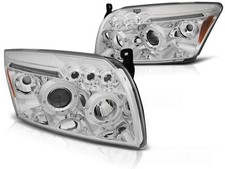Phares halogènes LED chromées Angel Eyes pour Dodge Caliber 2006-2012 LPDO19NEW 