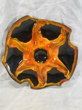 1960's Rare Vintage French Asymetric Oyster Plate - Amazing colors - Mint