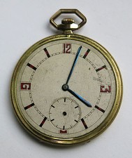 MONTRE RW, montre gousset extra plate, art déco, plaqué or, rw ancre de marine .