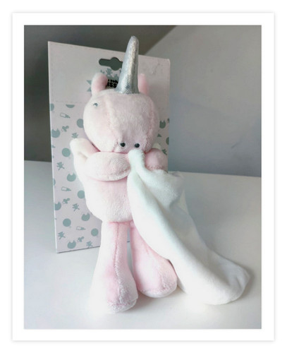 Peluche doudou licorne - licorne, rose