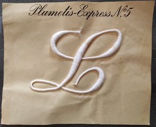 lettres brodées " L " PLUMETIS-EXPRESS N°5 mercerie monogramme initiale