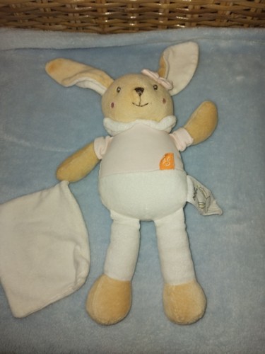 Doudou lapin blanc - doudou, blanc/rose