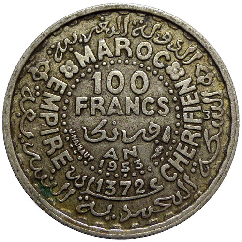 Maroc 100 francs 1953 - francs,