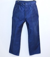 French Vintage 1960s Blue Moleskin Work Chore Peasant Pants W37 Made in France
