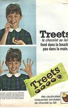 PUBLICITE ADVERTISING 1965   TREETS bonbons à la cacahuète et au chocolat