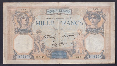 Billet banque france 1000 - billet,