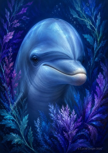 Affiche dauphin bleu animal - affiche,