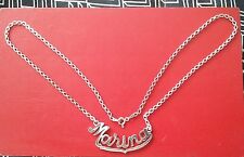 Superbe Collier en Or Blanc 375/1000 Prénom Marina Name-9K White Gold Necklace