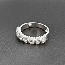 Alliance 1/2 tour en or blanc 750/ème et diamants -B10025