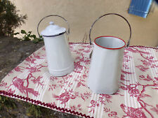Anciens bidons  à lait en émail, cuisine,campagne,chalet,montagne,1920