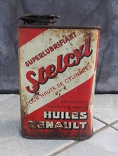ANCIEN BIDON HUILE PUBLICITAIRE STELCYL VOITURE GARAGE ATELIER LOFT