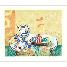 AIZPIRI Paul - Lithographie originale "Vase et fruits" 46x56cm - 1993