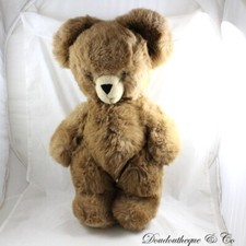 Peluche articulée ours NOUNOURS marron vintage langue rouge 48 cm (VI-26398)