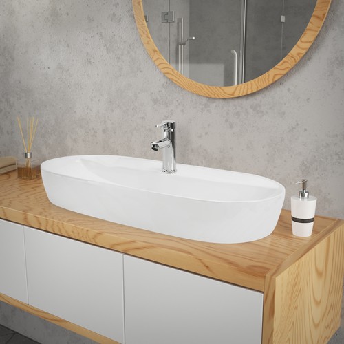 Vasque poser ovale - ovale, blanc
