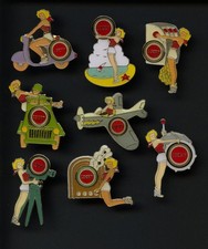 8 RARE PINS PIN'S .. TABAC TOBACCOS CIGARETTE FILLE SEXY PIN-UP LUCKY STRIKE ~W2