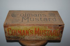 Ancienne boite en bois COLMAN'S MUSTARD ,collection , moutarde RARE ! , caisse