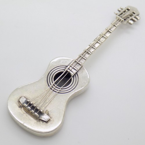 Miniature guitare argent - miniature,