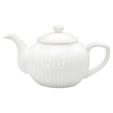 Greengate Théière Alice Blanc Pot 1 Litre Tous les Jours Vaisselle Théière Blanc