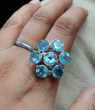 Bague florale en argent