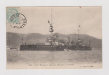 CPA  MARINE de GUERRE " LE BRENNUS "  Cuirassé d'escadre à tourelles / Toulon