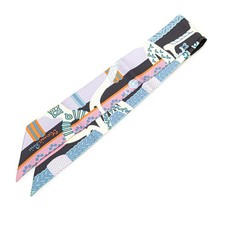 Foulard Hermès Fantaisie d'Etriers en soie noir multicolore occasion 85 cm