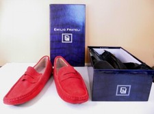 MOCASSINS HOMME EN DAIM  ROUGE