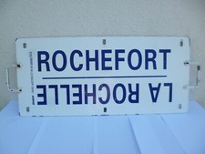 RARE PLAQUE ACIER PEINTE SNCF SUR TRAIN LA ROCHELLE - ROCHEFORT - POITIERS PARIS