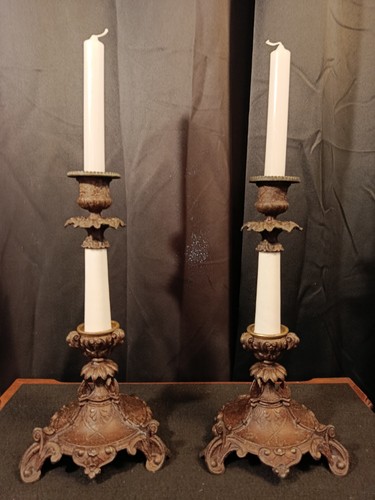 Paire flambeaux lsf porcelaine - paire,