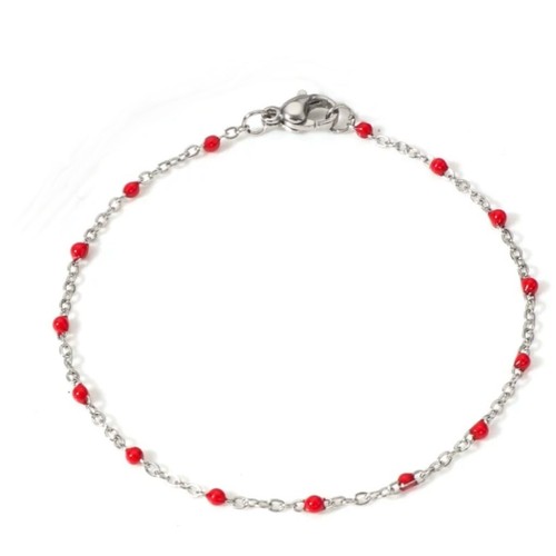 Bracelet perles résine - , rouge