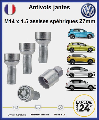Ecrous antivol roues haute - roues,
