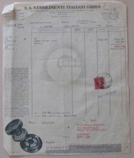 Facture Savon Usines It. Gibbs - Milno - 1947