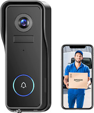 Sonnette Sans Fil Étanche Avec Caméra video 2K, Vision Nocturne, Visiophone Sans