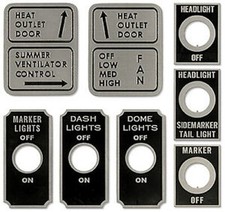 Semi Camion Interrupteur Plaque Set Peterbilt Kenworth Blanc Mack, Acide Gravé