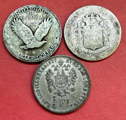 Lot monnaies argent - 3, ¼