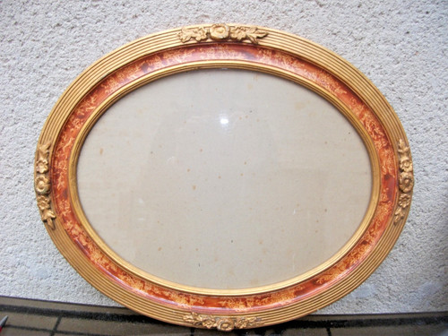 Miroir ovale ancien - , style