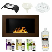 Cheminée Bio Éthanol Brun 650x400 Brûleur à Feu Eco Design+Accessoires