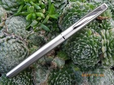 STYLO PLUME INOXCROM ATLANTIC ACIER BROSSE  NEUF DE STOCK ( jamais encré )