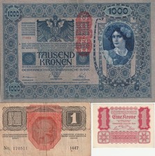 Lot de 3 billets Austro- Hongrois  1902 1916 et 1922