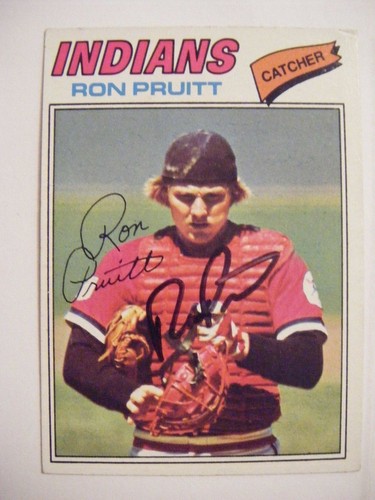 Ron pruitt signed indians 1977 - ron,
