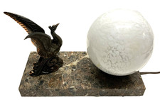 Ancienne LAMPE  de chevet oiseau pied marbre années 1950