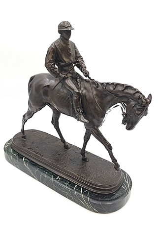 Bronze jockey horse - jockey,
