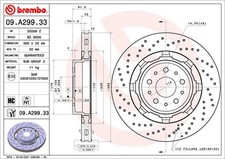 2 x BREMBO 09.A299.33 Disque de frein pour MASERATI
