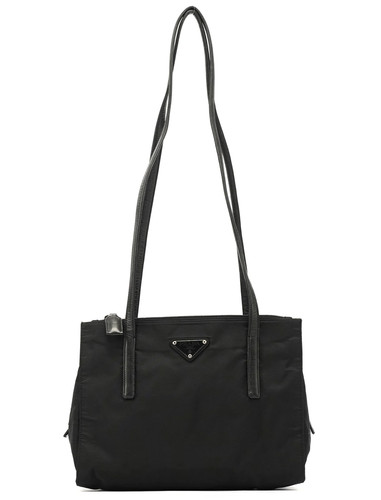 Black tessuto nappa nylon tote - black,