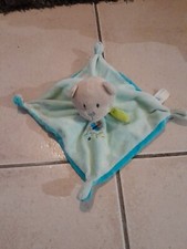 Doudou plat ours bleu tex - ours,