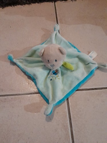 Doudou plat ours - bleu, baby