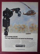 6/1983 PUB WESTERN GEAR LYNWOOD HELICOPTER MOUNTED HOIST ORIGINAL AD