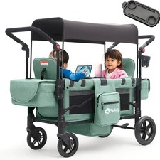 Chariot Pliant 80 Kg Avec Auvent Amovible Transport Poussette Vert Familial Neuf