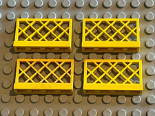 4 x LEGO Yellow Fence Ref 3185